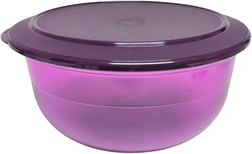 Tupperware Tafelperle Exclusiv mit Deckel Salatbar Servierschüssel 1300ml Clear Buffet Perle Salatschüssel (transparent lila 1,3 Liter)